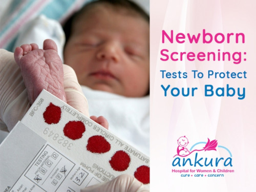 Newborn  screening is a means of identifying babies who are at risk for serious disorders that can be treated, but may not be apparent at birth. This test is performed after 48 hours of the birth of your child

http://www.ankurahospital.com/newborn-screening-tests-to-protect-your-baby