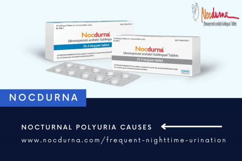 NOCDURNA is the first and only sublingual tablet for the treatment of nocturia due to nocturnal polyuria (NP) in adults who wake up at least 2 times per night to urinate. NOCDURNA was developed for men who woke up several times a night, not just once or twice.
Visit : https://www.nocdurna.com


#NocturnalPolyuria #SublingualTablets #SublingualTabletsUses #TreatmentOfNocturia #MedicineForNightUrination #NightimeUrinationMedication #MedicineForNocturia