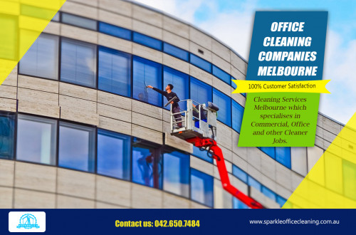 Our website : http://www.sparkleofficecleaning.com.au/office-cleaning-companies-melbourne/  
An office cleaning company does not disturb employees while they are busy doing their work. Once all the employees have left the office, the skilled cleaners start their cleaning job. Important tasks performed by them include dusting and wiping all the furniture; mopping the floors, cleaning walls, carpet cleaning, maintaining bathrooms, etc. In addition to this, Professional Cleaning Services Parkville Melbourne also carry out polishing work, if required.  
More Links : https://twitter.com/Vacate_Cleaning  
https://www.youtube.com/user/SparkleOffice/   
http://officecleaningservices-melbourne.blogspot.com  
sparkleofficecleaning.com.au