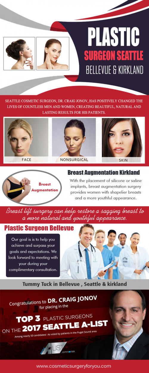 Our Site : http://www.cosmeticsurgeryforyou.com/plastic-surgery-price-list-seattle-wa/
An excellent doctor will make sure that the scars our beautifully concealed and also are undetected. Breast surgical procedure entails use breast enhancement or fat transfer to improve the quantity as well as dimension of your boobs. The factors for getting Breast Augmentation Kirkland surgery are limitless. You might have normally little busts or a slim framework, or you have actually shed your breasts as a result of a health problem or abrupt weight-loss. The strategy chosen for your surgical treatment plays a crucial role in the intensity of scar breast augmentation.
My Social : https://twitter.com/DrCraigJonov
More Links : https://www.intensedebate.com/profiles/breastaugmentationkirkland
https://digg.com/u/botoxinseattle
https://botoxinseattle.netboard.me/