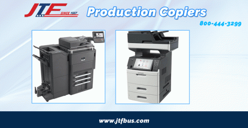 The production copiers of JTF Business Systems are the best equipment for your office. It works very smoothly without any noise, just because it is designed properly so that anyone can operate it easily with a minimal training. It is on sale now. Offer validated, hurry up!!!
Contact on- 800-444-3299
Visit Online:-https://www.jtfbus.com/category/739/Copiers/Production-Copier