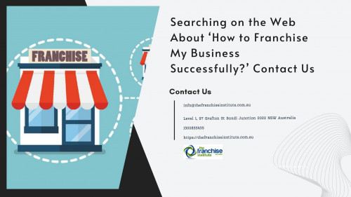 Looking for the best results of ‘how to franchise my business’? Through The Franchise Institute, one is assured of receiving easy expansion since we offer the professional help required. We offer your company extensive franchising assistance making your business successful. Learn more from our official website at - thefranchiseinstitute.com.au