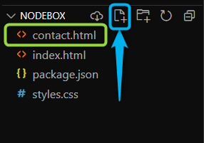 An image showing how to create a new file in CodeSandbox