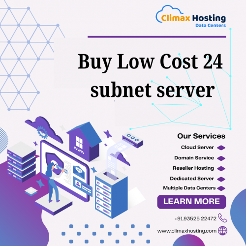 Climax Hosting is the best 24 subnet server provider at low cost.The 24 subnet server is the best for the business who want to promote the business in the market which have to deal with multiple IPs. This server is best for the person or businesses who want to host multiple website under a single server. In this server you can send bulk emails and can also run various applications and make maximum use of resources.