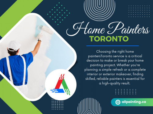 Choosing the right home painters Toronto service is a critical decision to make or break your home painting project. Whether you're planning a simple refresh or a complete interior or exterior makeover, finding skilled, reliable painters is essential for a high-quality result. 

Visit Our Website: https://allpainting.ca/

All Painting Toronto

Address: 18 King Street East, Suite 1400, Toronto, On, M5c 1c4
Phone: (416)-710-4224
Email: Info@allpainting.ca

Find Us On Google Map: https://maps.app.goo.gl/TikCDVfNgfp8PmCdA

Our Profile: https://gifyu.com/allpainting

See More:

https://v.gd/rfPtyI
https://v.gd/bsm1FF
https://v.gd/t8vwgC
https://v.gd/Nr9dKJ