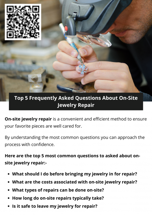 On-site jewelry repair is a convenient and efficient way to ensure your favorite pieces are well cared for. By understanding the most common questions and concerns surrounding this service, you can approach the process with confidence and ensure that your jewelry remains in excellent condition for years to come. Whether you're dealing with a simple repair or a more complex issue, having the right information can make all the difference in your jewelry repair experience. To know more visit here https://www.futerbrosjewelers.com/services/jewelry-repairs
