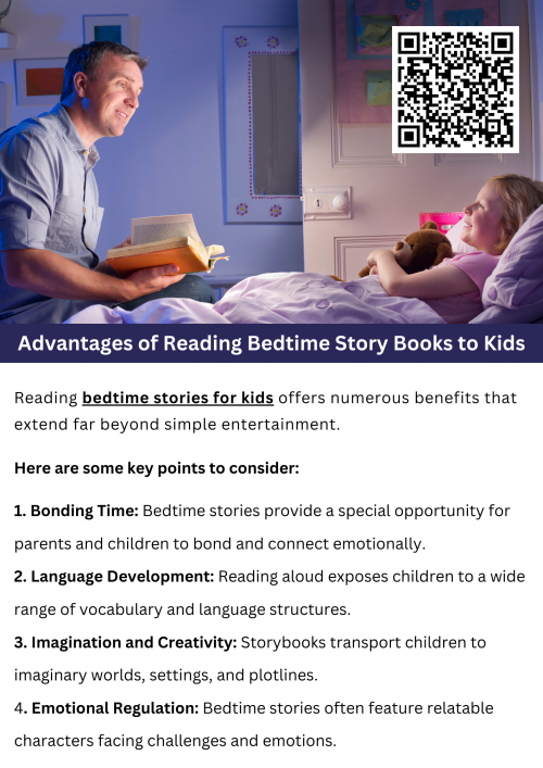 Reading bedtime stories for kids offers many benefits. It helps them relax before sleep and creates a special bond with their parents. Bedtime stories spark imagination, improve language skills, and teach important life lessons. Regular storytelling fosters a love for reading and enhances creativity. Plus, it's a calming routine that can ease bedtime transitions. Overall, bedtime stories provide a cozy and educational way to end the day on a positive note. To know  more visit here  https://inflationeducation.net/better-bedtime-stories/