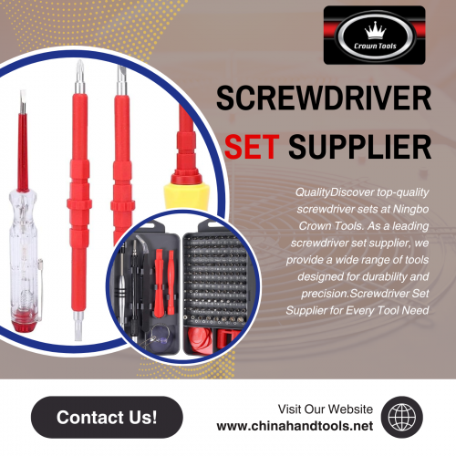 Discover top-quality screwdriver sets at Ningbo Crown Tools. As a leading screwdriver set supplier, we provide a wide range of tools designed for durability and precision. Perfect for both professionals and DIY enthusiasts!

Click here: https://www.chinahandtools.net/news/screwdriver-set-supplier-80670664.html