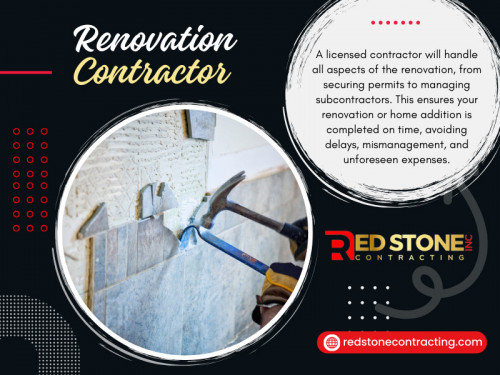 When considering a home renovation, the decision to hire professional Renovation contractors is often weighed against the desire to save money by doing it yourself or hiring a cheaper, unlicensed alternative.

Official Website: https://redstonecontracting.com

Contact: Home Renovation Contractors By Red Stone Contracting
Address: 1040 Speers Rd, Oakville, ON L6L 2X4, Canada
Phone: +1 905-901-1006

Find Us On Google Map: https://maps.app.goo.gl/kb5UoNkzTXieMSNX9

Our Profile: https://gifyu.com/homeaddition
More Images: https://tinyurl.com/28ammlkd
https://tinyurl.com/28zp7ym3
https://tinyurl.com/269abadp
https://tinyurl.com/27kyb337