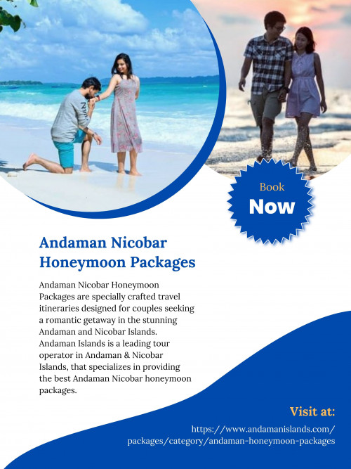 Andaman Islands is a renowned tour operator in Andaman & Nicobar Islands, that specializes in providing the best Andaman Nicobar honeymoon packages in India at the most affordable prices. To know more about Andaman Nicobar honeymoon Packages, just visit at https://www.andamanislands.com/packages/category/andaman-honeymoon-packages