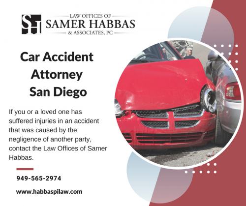 If you or a loved one has suffered injuries in an accident that was caused by the negligence of another party, contact the Law Offices of Samer Habbas.

For more information you can visit: https://www.habbaspilaw.com/city/san-diego/