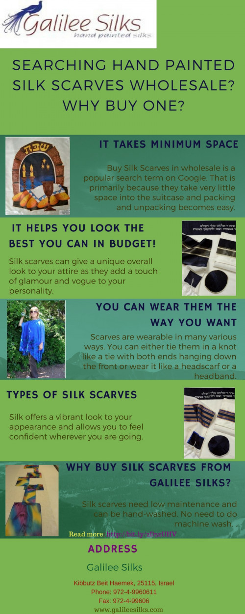 Scarves can help you give a glamorous outlook to your personality. That’s why you must read this post. Also, find a store that sells silk scarves in wholesale. For more details, visit our webaite: https://www.evernote.com/shard/s488/sh/600bedcb-a282-4dca-b458-9666e4737cea/9a8862fa4f3dfa53ea7385b691ab9fa7