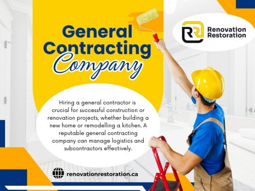 Take time to interview multiple general contracting company service, and don't rush the decision-making process. Remember, this person will manage your project from start to finish.

Official Website: https://renovationrestoration.ca

Contact : Renovation Restoration Inc
Telephone: 416-904-3131
Address: 3080 Yonge St, Toronto, ON M4N 3N1

Find Us On Google Map: https://maps.app.goo.gl/FdepGhGHiVyqRbRQA

Our Profile: https://gifyu.com/lobbyrenovation
More Images: https://tinyurl.com/2dyg9h4g
https://tinyurl.com/2xwltx8z
https://tinyurl.com/2apydpt5
https://tinyurl.com/2df6wozx