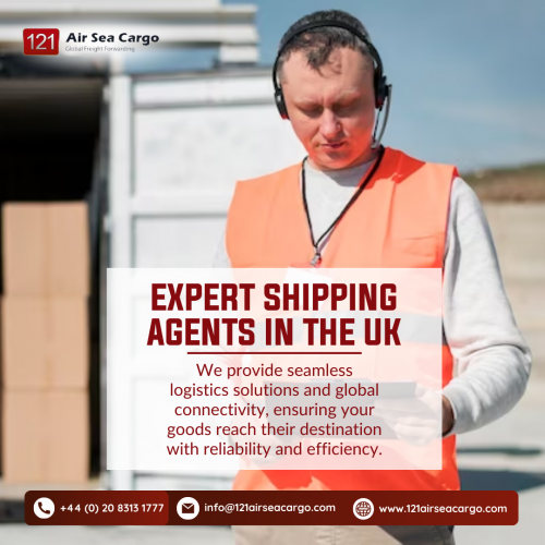 Partner with a professional shipping agent in the UK for seamless and efficient cargo services. At 121 Air Sea Cargo, we provide comprehensive shipping solutions, including air and sea freight, customs clearance, and global logistics support. With years of experience, we ensure your goods are transported safely and on time. Discover reliable shipping options tailored to your needs. Visit us at https://www.121airseacargo.com/uk/