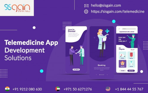 SISGAIN, the telemedicine app development company provides all the required efficiencies and resources to fulfill affordable care. Build your model for your telemedicine application in multiple ways into the fully encrypted native web, mobile, and hybrid applications for Android & iOS platforms. Our telemedicine app development services & solutions includes assistive technology, DICOM/PACS, electronic health records (EHR/EMR), cloud-based video conferencing telemedicine software, online scheduling, E- prescribing, health information exchange, HIS & practice management, pharmacy management & speciality pharma, RCM & medical billing, veterinary solutions, etc. We build a complete package of white-label telemedicine applications with a customizable option for the latest trends, enhancements, and integration as per the requirement.  Go global through different payment gateways with multi-currency support for universal reach. We assist our clients to build a bestseller telemedicine solution and fabricate virtual healthcare with a powerful technology stack for a highly robust and scalable telemedicine program which grows revenue, decreases overhead, and save time. For more information call us at +18444455767 or email us at hello@sisgain.com or visit https://sisgain.com/telemedicine