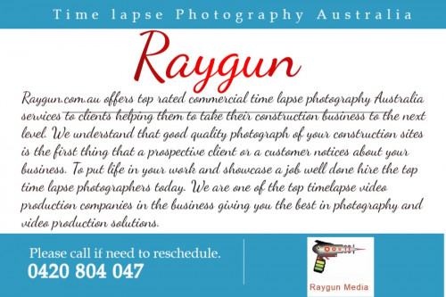 The aim of creating a Time lapse Photography Australiais to spark curiosity and awe in the viewer.

https://www.raygun.com.au/
