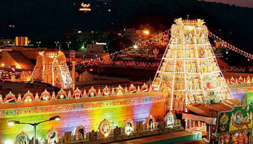 Venkateswara Temple is a landmark Vaishnavite temple situated in the hill town of Tirumala at Tirupati in Chittoor district of Andhra Pradesh, India.