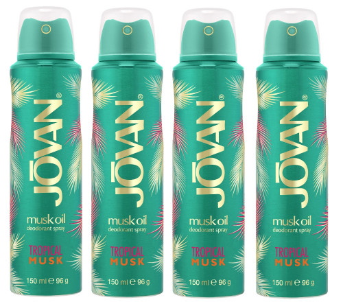 Tropical Musk Dedodorant Women Boday Spray Set of 4