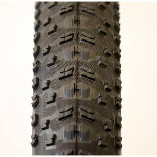 The Bulldozer is a 4.25 inch wide behemoth, designed to pound the trail into submission, regardless of how soft, loose or wet the terrain is. At the heart of the Bulldozer is an aggressive tread pattern, based on the popular Trail Taker MTB model and magnified to cover it’s nearly 5 inch wide carcass. The tread pattern is an alternating one of twin paddle blades each side of the centre line, interspersed with a chamfered edge centre block – both a digging and driving hard to deliver you to your destination in record time.

Features

Usage: 4 Season, Competition, Endurance MTB, All Mountain, Recreation, Commute/e-bike
Size: 26 x 4.7
ETRTO: 108-559
Indication Rim Width: 50 - 80mm
Compound: Silica Compound / ECE-R75
TPI: 120
Bead: Folding Bead
Tubeless Ready
Recommended Pressure: 8 - 20 PSI (0.6 - 1.4 bar)
Weight: 1400g
Colour: Black

https://www.bikewheels.com.au/collections/fat-tyres/products/vee-rubber-tire-veetireco-tyre-bulldozer-fat-26-x-4-25-folding-120tpi-black-b37308