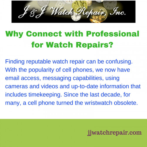 When cell phones are making timepieces obsolete, finding the right watch repair center can be a challenge. Why do you need it? How it helps? For more details, visit our website: http://www.articles.gappoo.com/2015-Article-Directory/why-connect-professional-watch-repairs