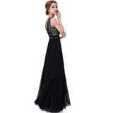 Women-Black-Elegant-Lace--Chiffon-Long-Maxi-Evening-Party-Dress-WC-121