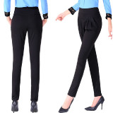 Women-Black-Real-Shot-Casual-Harem-Pants-Spring-and-autumn-Trousers-WC-151BK