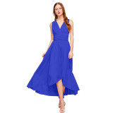 Women-Blue-Summer-Elegant-Tank-Backless-High-Waist-Long-Party-Dress-WC-139BL