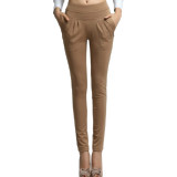 Women-Brown-Real-Shot-Casual-Harem-Pants-Spring-and-Autumn-Trousers-WC-151BR