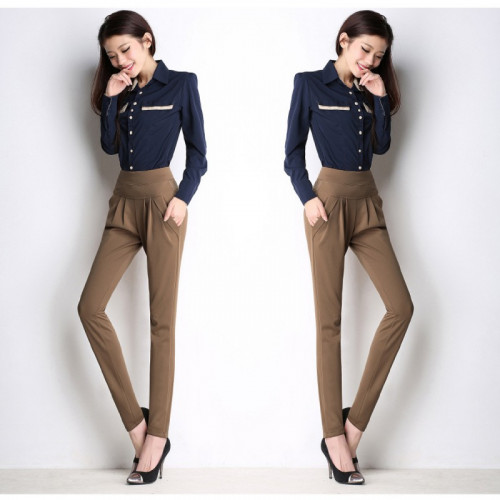 Women-Dark-Brown-Real-Shot-Casual-Harem-Pants-Spring-and-autumn-Trousers-WC-151DB.jpg