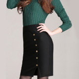 Women-Fashion-Black-Color-Elastic-High-Waist-Skirt-Dress-WC-50