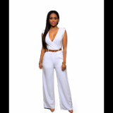 Women-Irregular-High-Waist-V-Wide-Legs-Pants-Dress-WC-79WT