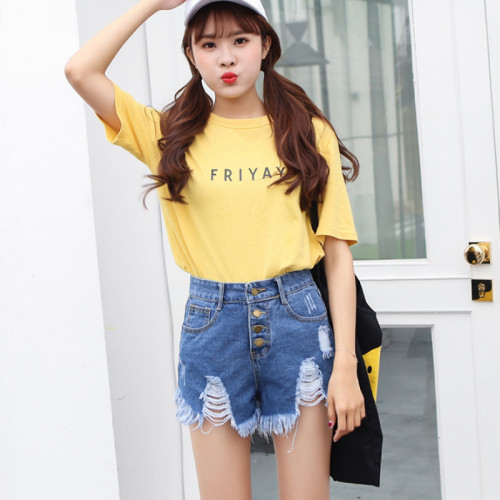 Women Light Blue Nets Hole Denim Elastic Jeans Skirt WC-97BL businessarcade.com