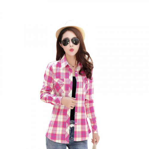 Women-Paragraph-Checkered-Lines-Pink-Cotton-Casual-Shirt-WC-119PK.jpg