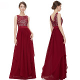 Women-Red-Elegant-Lace--Chiffon-Long-Maxi-Evening-Party-Dress-WC-121RD