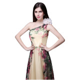 Women-Stylish-Chiffon-One-shoulder-Floral-Printed-Sleeveless-Evening-Dress-WC-140