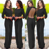 Women-Summer-Black-Sexy-Leak-Back-Jumpsuit-Trousers-Dress-WC-143BK