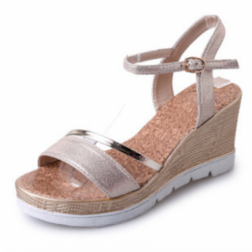 Women Summer Fashion cream High Wedge Sandals S 39cr