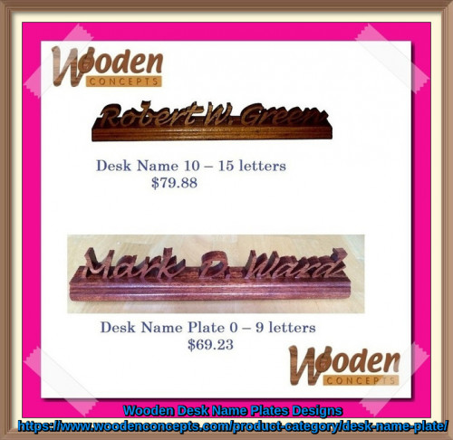 Want desk name plates for office? Then, watch out for wooden desk name plates from Wooden Concepts which can bring a rustic charm to your décor.
https://www.woodenconcepts.com/product-category/desk-name-plate/