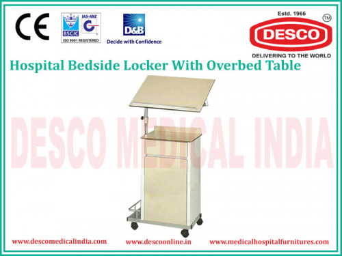 From the category of hospital bedside locker, Medical Hospital Furniture is showcasing the range of overbed bedside locker which is manufactured with mild steel pressed sheet around square tubes. You can purchase overbed bedside lockers from us at market comparable price. 
For more info, call us on: 9810867957 | Email us: rohit@descoinstruments.com 
Visit us on: http://www.medicalhospitalfurnitures.com/Product/bedside-locker-with-overbed-table/bedside-locker-with-overbed-table/90