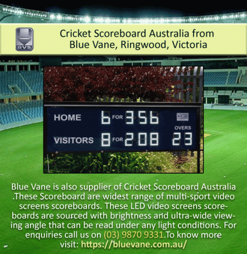 Blue Vane is also supply Cricket Scoreboard Australia. Buy now from the most famous and large business which contain a large collection of outdoor products and also service installation. For any enquiries call us on (03) 9870 9331. To know more visit: https://bluevane.com.au/