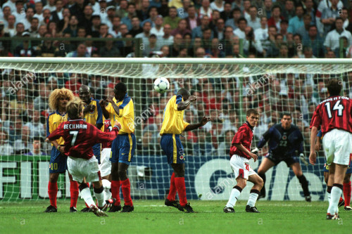 david beckham freekick goal england v colombia 26 june 1998 H9KB17