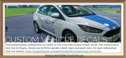 Conveying business information on vehicle is very easy with custom vehicle decals. Our turnaround is very fast in Oregon. Decals can be fit for specific vehicle types and panel sizes, for more information visit our website, https://bit.ly/2s41tKp