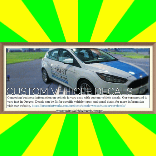 Conveying business information on vehicle is very easy with custom vehicle decals. Our turnaround is very fast in Oregon. Decals can be fit for specific vehicle types and panel sizes, for more information visit our website.