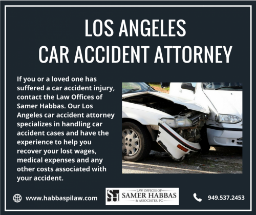If you've been involved in a car accident in Los Angeles, you may need to hire a car accident lawyer. A good Los Angeles car accident lawyer can help you get the compensation you deserve.

For more information you can visit: https://www.habbaspilaw.com/los-angeles-car-accident-attorney/
