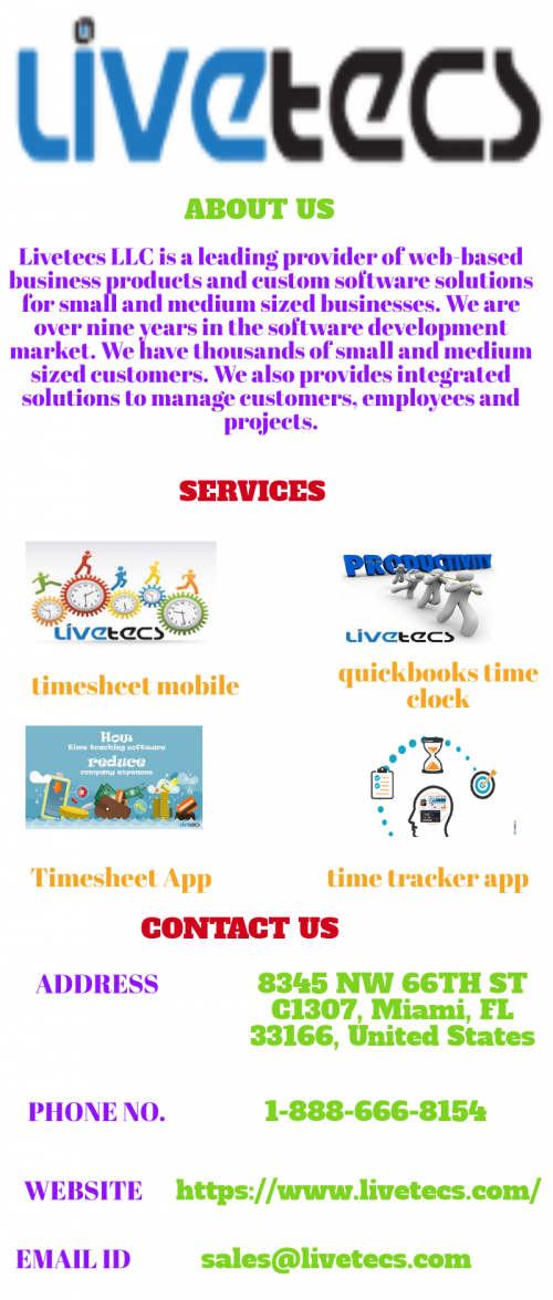 Our company provides excellent timekeeping software in US. Timekeeping software helps user to keep employee work records and manage the time. For more info you must go on to our website.

https://www.livetecs.com/