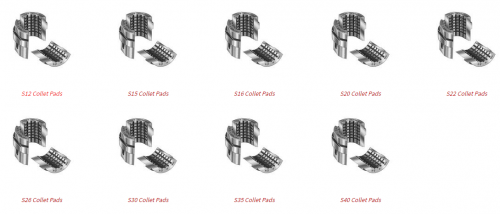S12, S15, S16, S20, S22, S26, S30, S35, S40 Collet Pads. S Style collet pads are readily available hard &amp;amp; ground for Round, Hex or Square work shapes with Smooth or Serrated inside pad surface.
visit us:-https://exacttooling.com/pages/colletpads-s-style