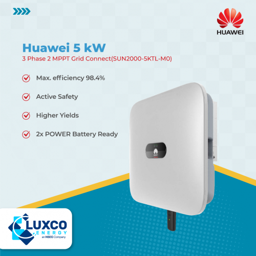 Huawei 5kW 3 phase 2 MPPT Grid Connect(SUN2000-5KTL-MO)

1. Max.efficiency 98.4%
2. Active Safety
3. Higher Yields
4. 2x POWER Batter Ready

Visit our site: https://www.luxcoenergy.com.au/wholesale-solar-inverters/huawei/